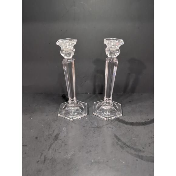Mikasa Crystal Candlestick Holders, Cambridge Vintage, German, Set‎ of 2 - Picture 4 of 9